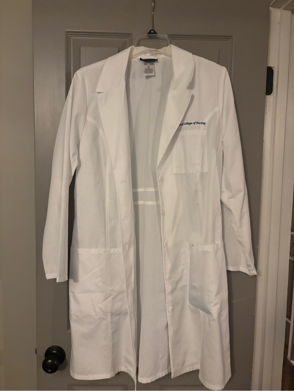 White Medical Lab Coat with Embroidered Chest